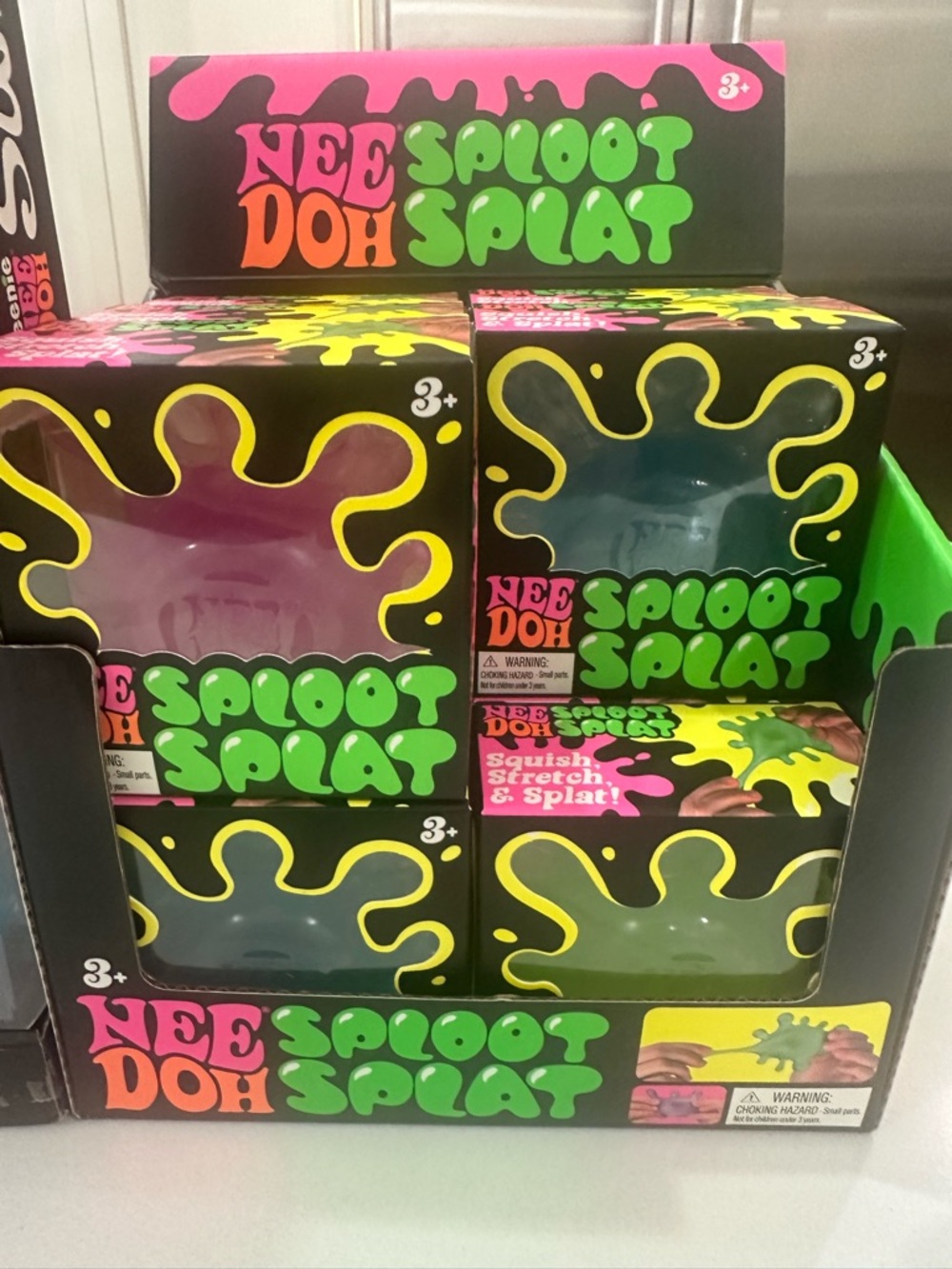 ONE NeeDoh Sploot Splat blue color Colorful Squishy Brand new Damaged Box!